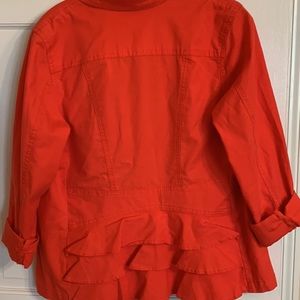 Cabi jacket with cute ruffle detail
